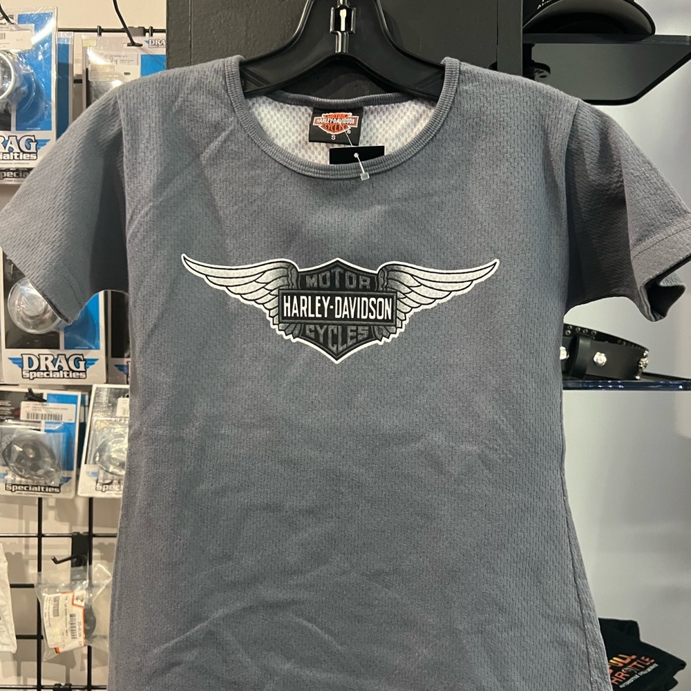 Harley Davidson Ladies S/S Thermal Dk Grey Sz S